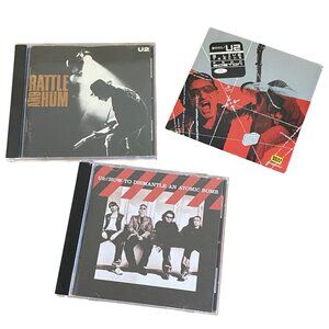 U2 CD Lot of 3 Alternative Pop Post Punk Music Irish Rock Band Bono The Edge